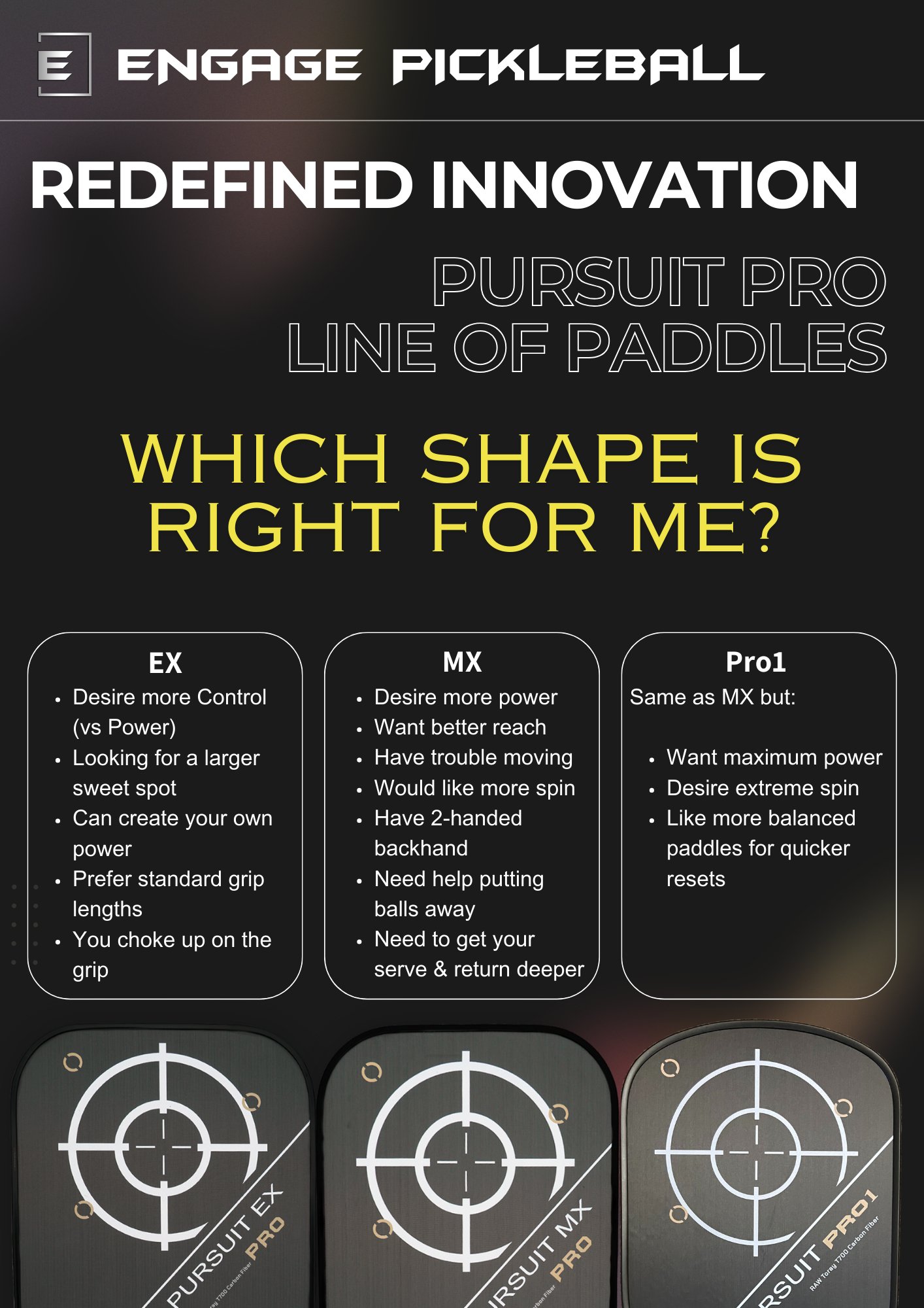 ENGAGE Pursuit Pro MX Series - Pickleball Paddle - Image 6