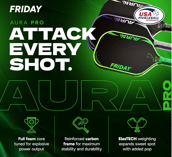 FRIDAY Aura Pro Generation 4 Pickleball Paddle